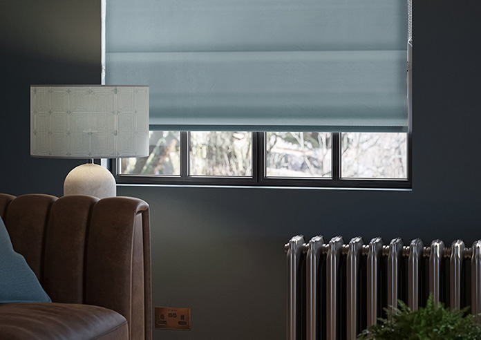 Ultra Luxe Velvet, Blue Cloud - Motorised Roman Blind - Image 5